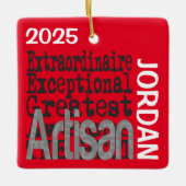 Artisan Buitengewoon DOUANE Keramisch Ornament (Voorkant)