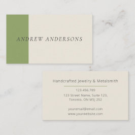 Artisan Business Card Sage Minimalist Maker Card Visitekaartje