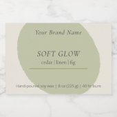 Artisan Candle Label Sage Minimalist Centered Wrap Voedselcontainer Etiket (Enkel label)