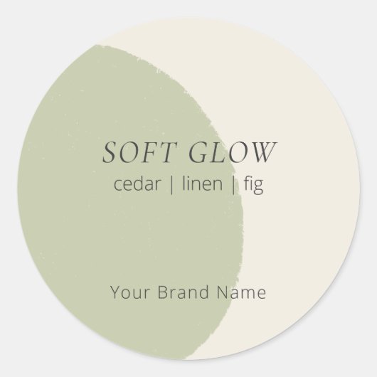 Artisan Candle Lid Sage Minimalist Scent Sticker (Voorkant)