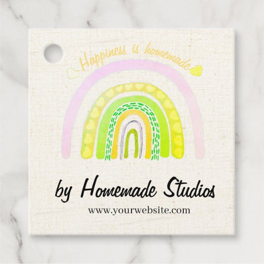 Artisan Canvas Rainbow 'Happiness is Homemade'  Bedankjes Labels (Voorkant)
