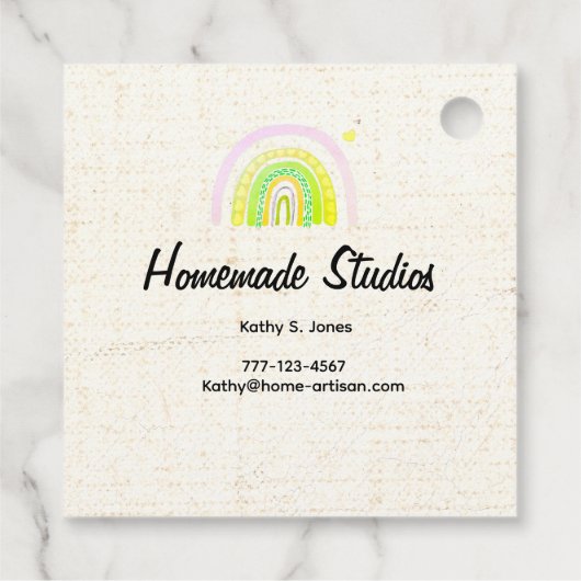 Artisan Canvas Rainbow 'Happiness is Homemade' Bedankjes Labels (Achterkant)