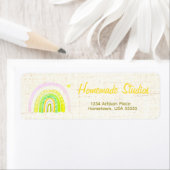 Artisan Canvas Rainbow 'Happiness is Homemade' Etiket (Insitu)