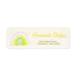 Artisan Canvas Rainbow 'Happiness is Homemade' Etiket