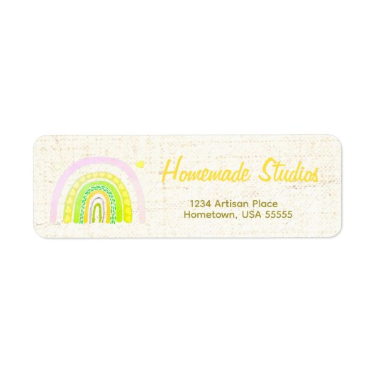 Artisan Canvas Rainbow 'Happiness is Homemade' Etiket (Voorkant)