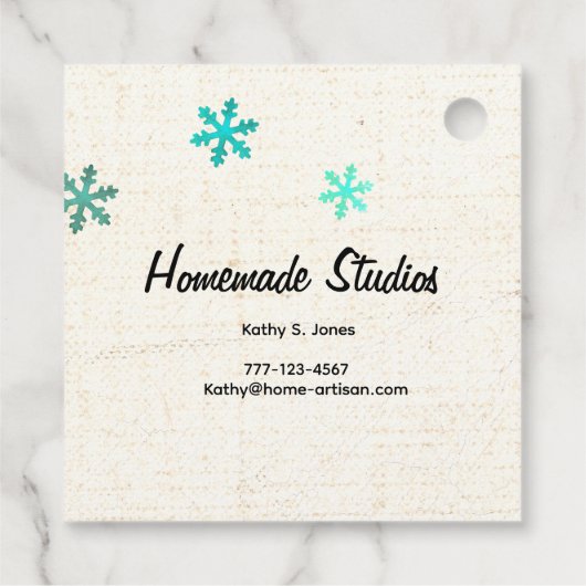 Artisan Canvas Snowflake Happiness Bedankjes Labels (Achterkant)