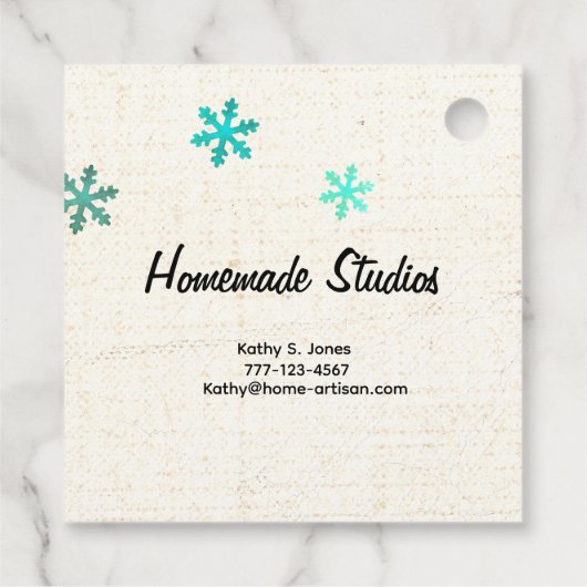 Artisan Canvas Snowflake Happiness Bedankjes Labels (Achterkant)