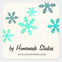 Artisan Canvas Snowflake Happiness Vierkante Sticker