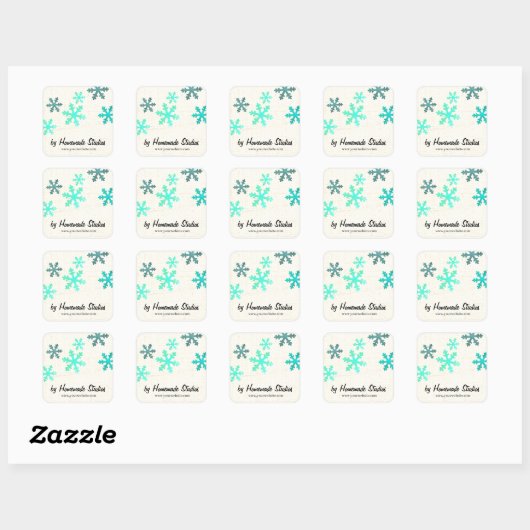 Artisan Canvas Snowflake Happiness Vierkante Sticker (Vel)