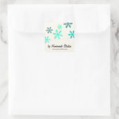 Artisan Canvas Snowflake Happiness Vierkante Sticker (Tas)