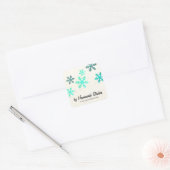Artisan Canvas Snowflake Happiness Vierkante Sticker (Envelop)
