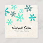 Artisan Canvas Snowflake Happiness Vierkante Visitekaartje (Voorkant)