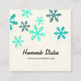 Artisan Canvas Snowflake Happiness Vierkante Visitekaartje