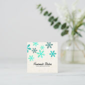Artisan Canvas Snowflake Happiness Vierkante Visitekaartje (Staand voorkant)