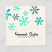 Artisan Canvas Snowflake Happiness Vierkante Visitekaartje (Voorkant)