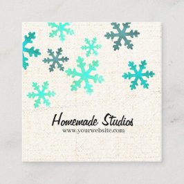 Artisan Canvas Snowflake Happiness Vierkante Visitekaartje