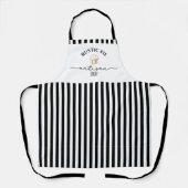 Artisan Chef Pet Naam Zwart Wit Strepen Bakken Schort (Voorkant)