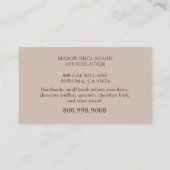 Artisan Chocolade Dessert Cateraar Confection Snoe Visitekaartje (Achterkant)