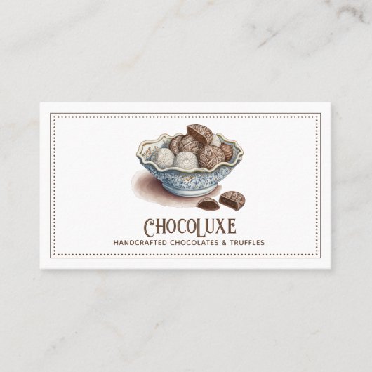 Artisan Chocolade Snoep & Truffel Confecties Visitekaartje (Voorkant)