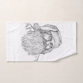 Artisan Christmas: Hand-Drawn Stippled Santa Portr Handdoek (Handdoek)