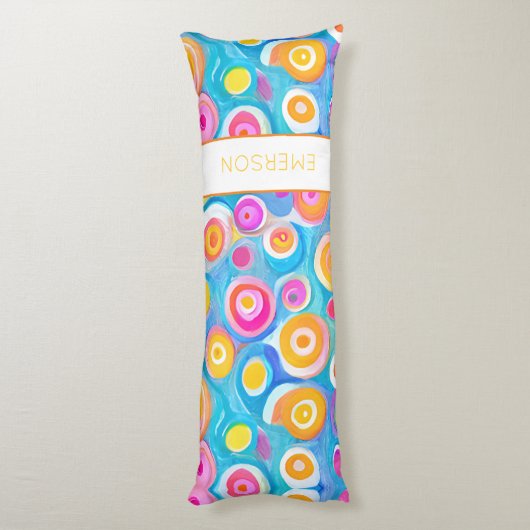 Artisan Circles Art Kinder NAAM Bed Decor Fun Lichaamskussen (Achterkant (Verticaal))