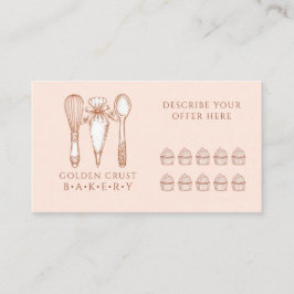 Artisan Cupcake Bakery Baking Tools Loyalty Card