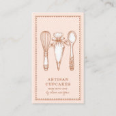 Artisan Cupcake Bakery Baking Utensils Visitekaartje (Voorkant)