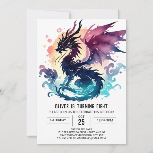 Artisan Dragon Birthday Printable Kaart (Voorkant)