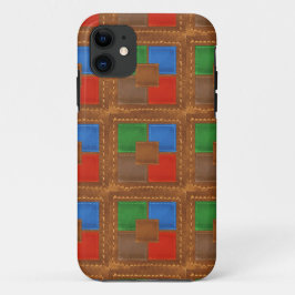 Artisan Elegant Leather Squares Patchwork Case-Mate iPhone Case