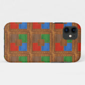 Artisan Elegant Leather Squares Patchwork Case-Mate iPhone Case (Achterkant (horizontaal))