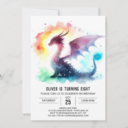 Artisan Fiery Dragon verjaardagsfeest Kaart (Voorkant)