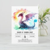 Artisan Fiery Dragon verjaardagsfeest Kaart (Staand voorkant)