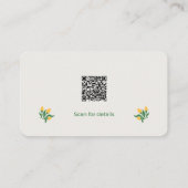 Artisan Florist Minimalist Botanical QR Code Visitekaartje (Achterkant)