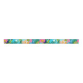 Artisan Geschilderde Bloemen Heldere kleuren Zomer Grosgrain Lint (Voorkant)
