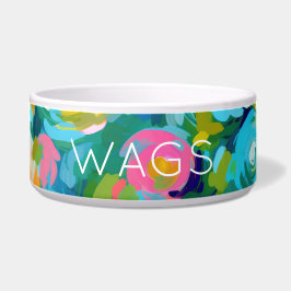 Artisan Geschilderde Bloemen Huisdier NAAM Kleurri Voerbakje