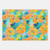 Artisan geschilderde bloemen kleurrijke leuke bloe inpakpapier vel (Voorkant 2)