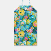 Artisan Geschilderde Bloemen Kleurrijke Zomer Mooi Cadeaulabel (Voorkant)