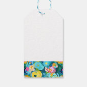 Artisan Geschilderde Bloemen Kleurrijke Zomer Mooi Cadeaulabel (Achterkant)