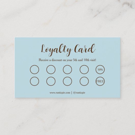 Artisan Gold Baker Bakkerij Chef Pet Catering Blau Klantenkaartje (Achterkant)