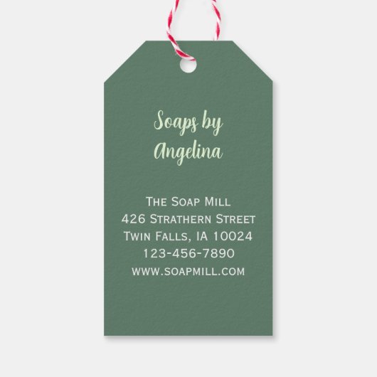 Artisan Handgemaakte Zeep Bloemen Hang Label Cadeaulabel (Achterkant)