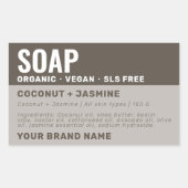 Artisan handgemaakte zeep product label (Voorkant)