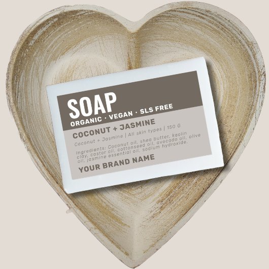 Artisan handgemaakte zeep product label