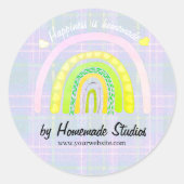Artisan 'Happiness is Homemade'  Ronde Sticker (Voorkant)