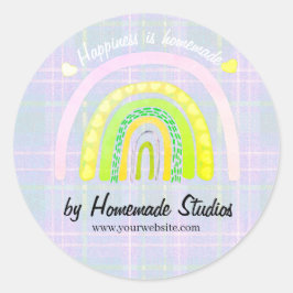 Artisan 'Happiness is Homemade'  Ronde Sticker