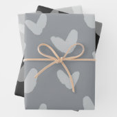 Artisan harten zoet liefde zwart grijs bruiloft pl inpakpapier vel (In situ)
