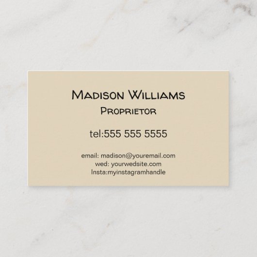 Artisan Ice Cream Maker  Visitekaartje (Achterkant)