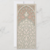 Artisan Koraal en Sage Islamitische Kant Bruiloft Kaart (Achterkant)