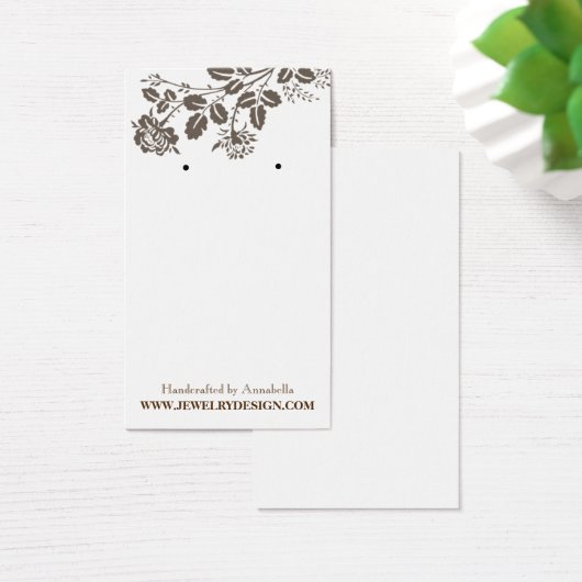 Artisan Lacy Floral Earring Holder Custom Jewels Visitekaartje (Bureau)