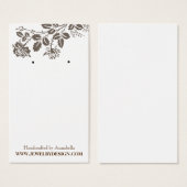 Artisan Lacy Floral Earring Holder Custom Jewels Visitekaartje (Voorkant /achterkant)