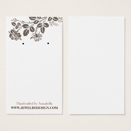 Artisan Lacy Floral Earring Holder Custom Jewels Visitekaartje (Voorkant /achterkant)
